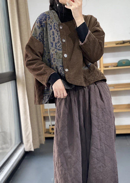 Damesjas Asymmetrisch Patchwork Winterjas 3