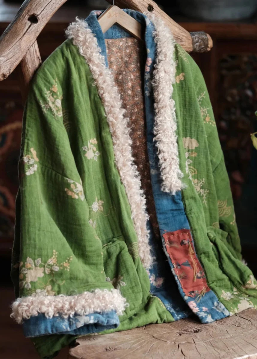 Damesjas Boho Stijl Patchwork Met Zakken 0