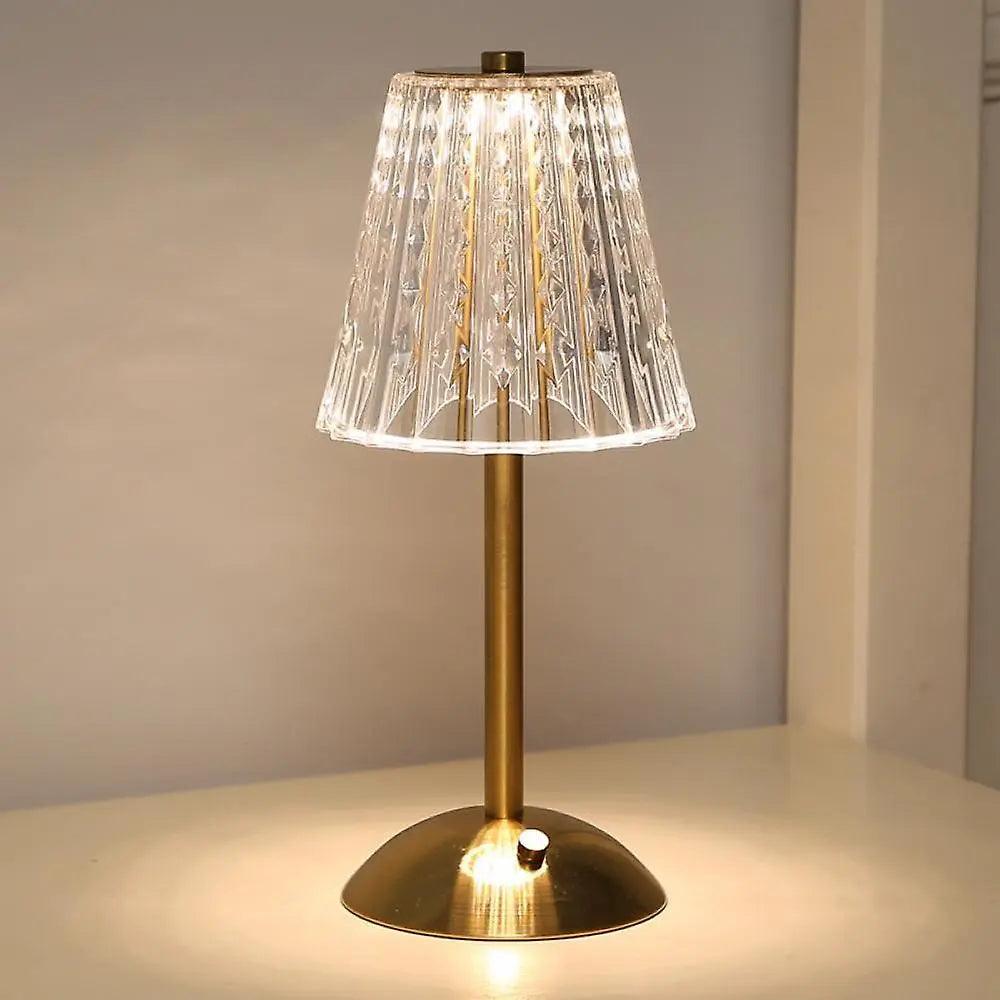 Draadloze Tafellamp Vintage Stijl met Kristallen Kap en Verstelbare Kleurtemperatuur 3