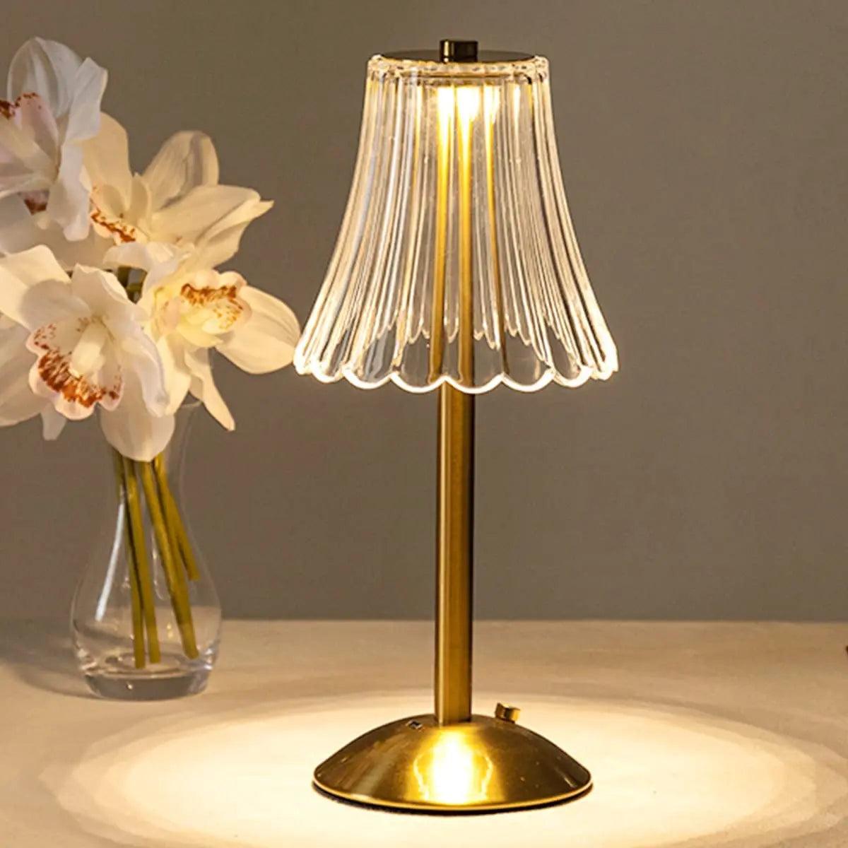 Draadloze Tafellamp Vintage Stijl met Kristallen Kap en Verstelbare Kleurtemperatuur 5