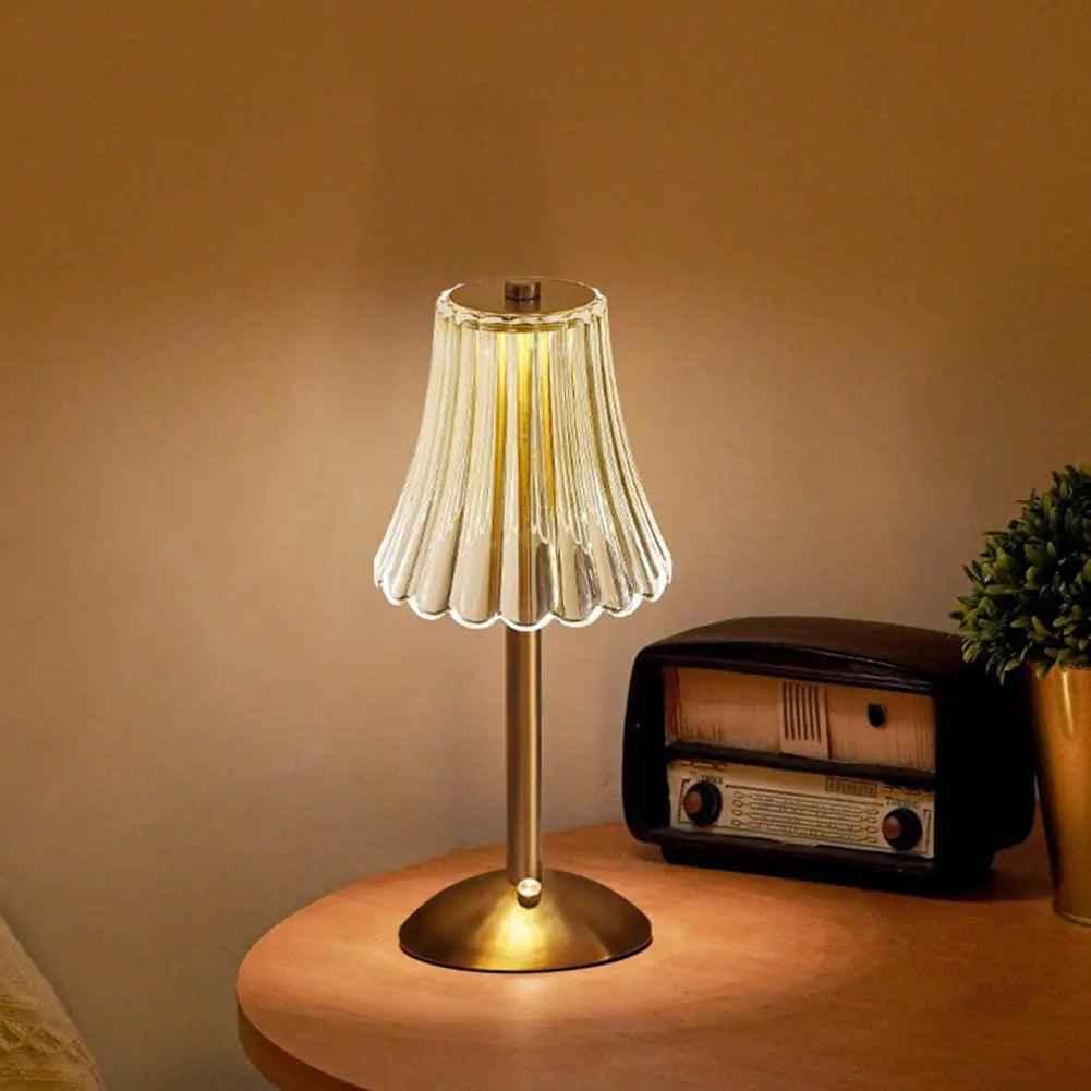Draadloze Tafellamp Vintage Stijl met Kristallen Kap en Verstelbare Kleurtemperatuur 6