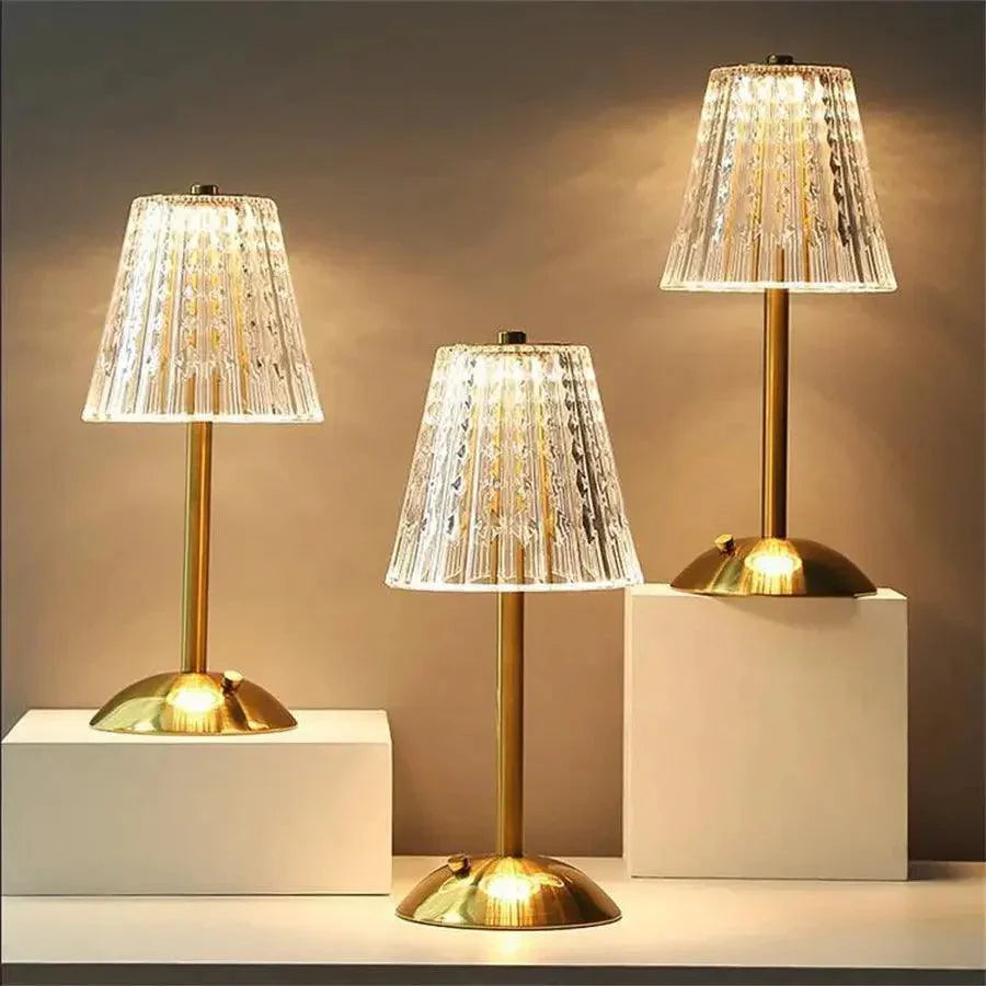 Draadloze Tafellamp Vintage Stijl met Kristallen Kap en Verstelbare Kleurtemperatuur 7