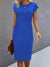 Variant image for Zwarte Midi Jurk Dames Cirkelvormige Halslijn Lichtgewicht Elegante Stijl-2
