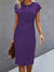 Variant image for Zwarte Midi Jurk Dames Cirkelvormige Halslijn Lichtgewicht Elegante Stijl-36