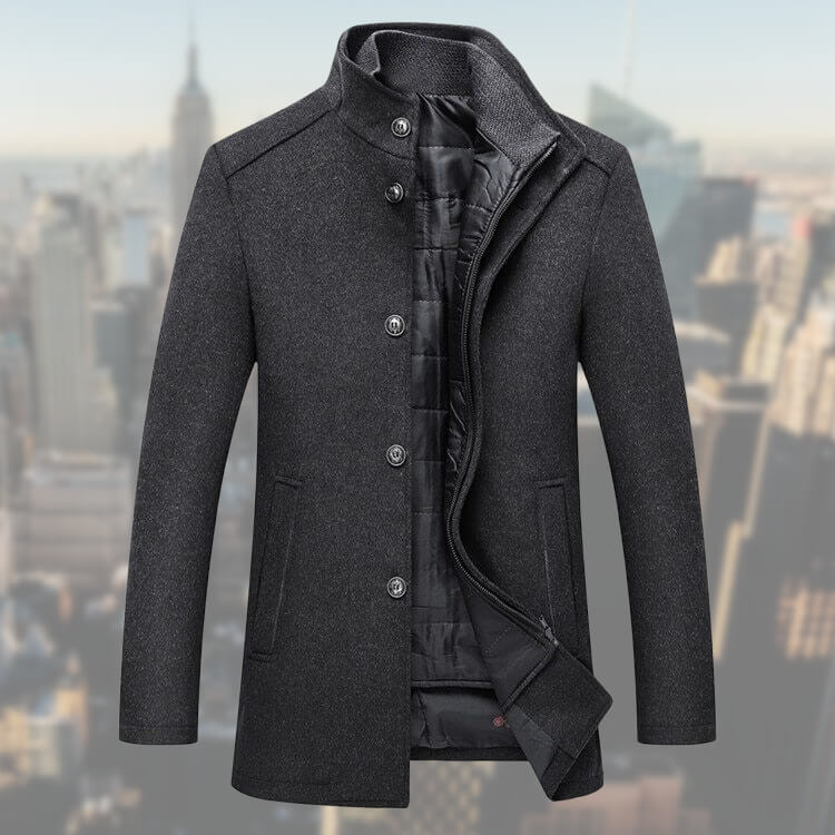 Variant image for Heren Winterjas Met Vest Elegante Lange Snit Hoogwaardige Stof-7