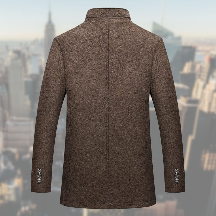 Heren Winterjas Met Vest Elegante Lange Snit Hoogwaardige Stof-6