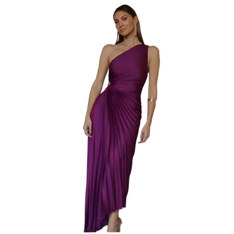 Feestelijke Kleding Dames Elegante Jurk Luxe Stoffen Mix 0