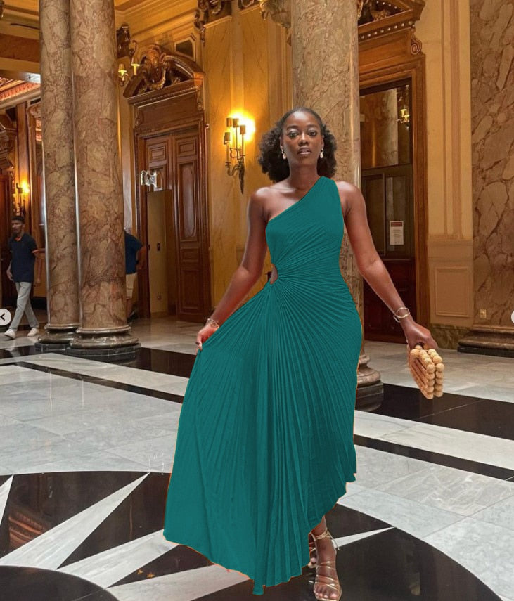 Feestelijke Kleding Dames Elegante Jurk Luxe Stoffen Mix 7