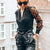 Dames Blouse Elegante Diepe V-hals Vloeiende Snit Hoogwaardige Stof-4