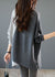 Grijze Asymmetrische Gebreide Shirt voor Dames 2