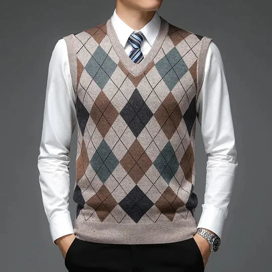 Heren Vesttrui Casual Ademend Katoenmix-1