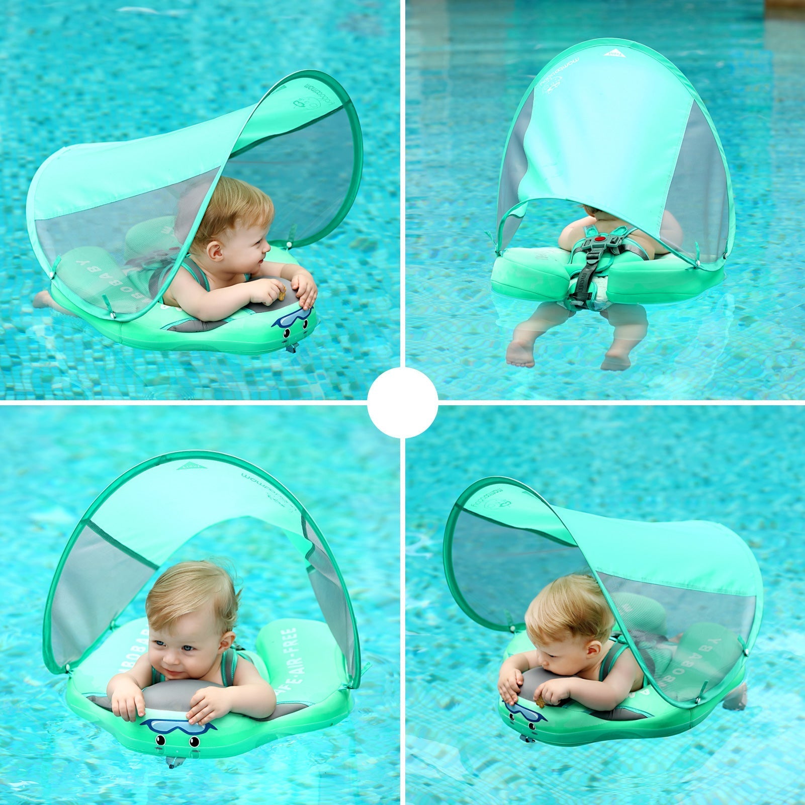 Baby Zwemtrainer 360° Bescherming Verstelbaar Veilig Kunststof voor 3-24 Maanden-3