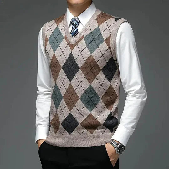 Heren Vesttrui Casual Ademend Katoenmix-2