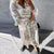 Dames Maxi Jurk Lange Mouwen V-Hals Katoen Ruffle Details-5