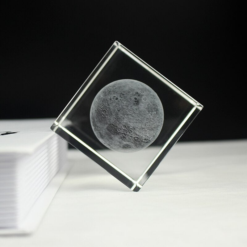 Kristallen Kubus 3D Maanlicht Lamp