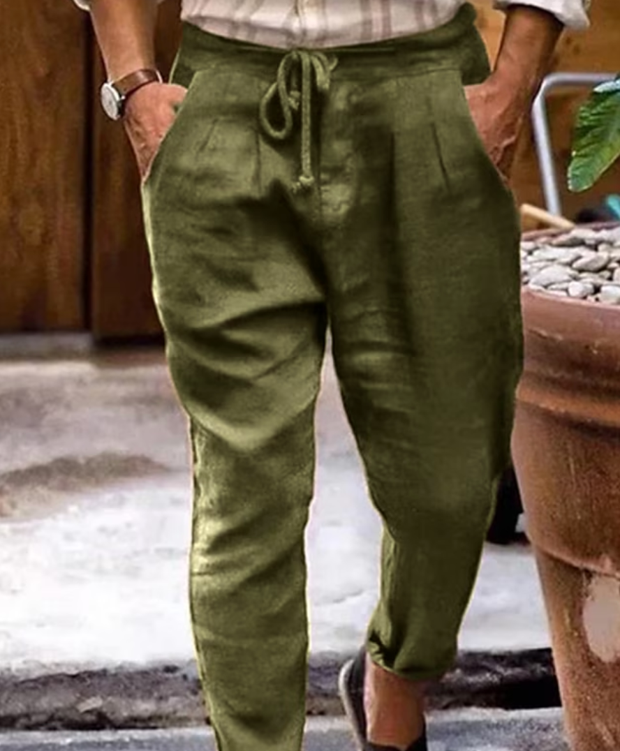 Heren Linnen Broek Ademend Comfortabele Pantalon voor Zomerstijl-5