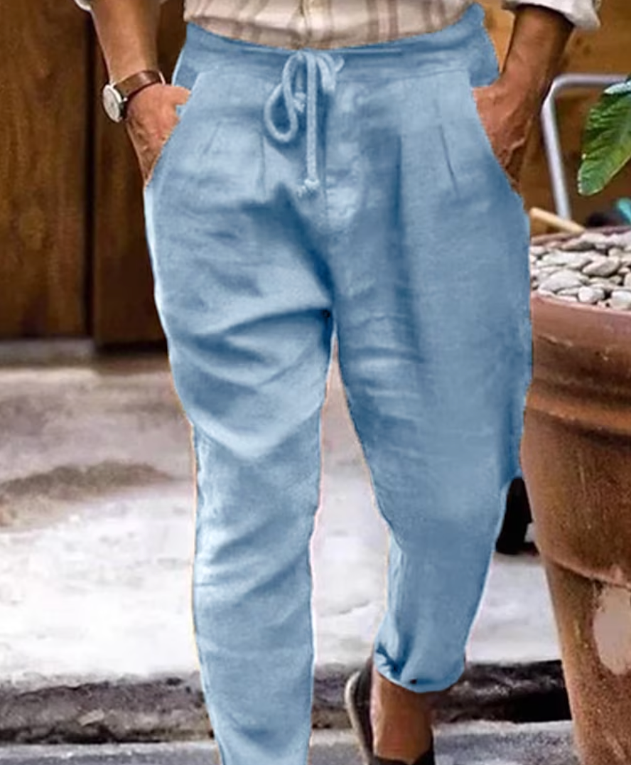 Heren Linnen Broek Ademend Comfortabele Pantalon voor Zomerstijl-4