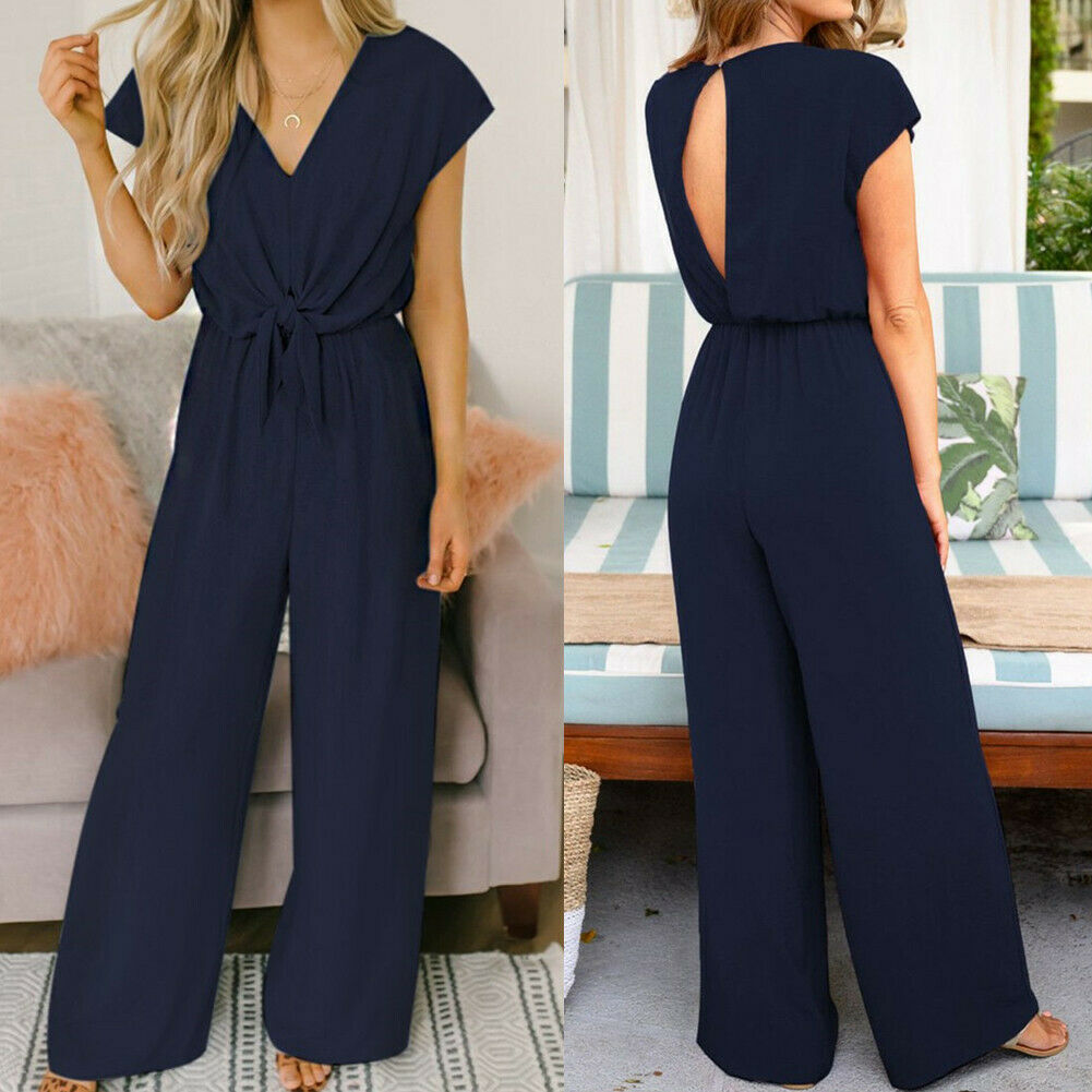 Dames Jumpsuit Luchtige Stijl Met Wijde Pijpen Van Zacht Materiaal-5