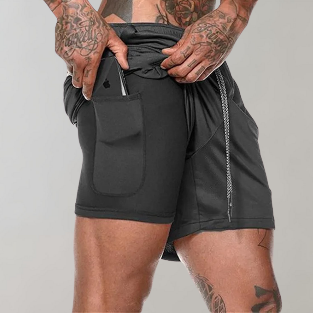 Heren 2-in-1 Fitnessshort Casual 2