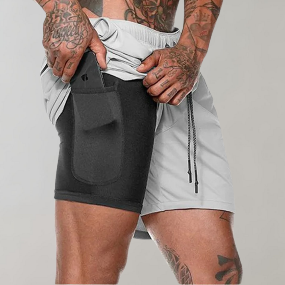 Heren 2-in-1 Fitnessshort Casual 5