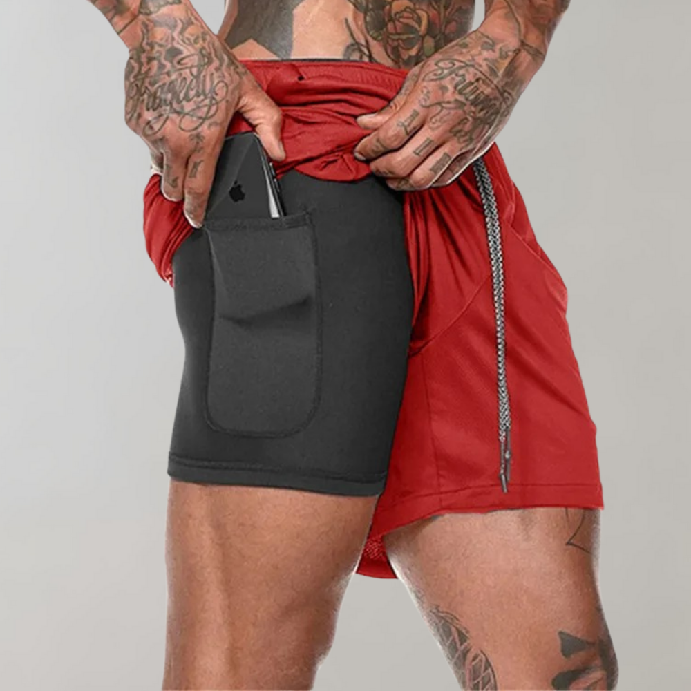 Heren 2-in-1 Fitnessshort Casual 7