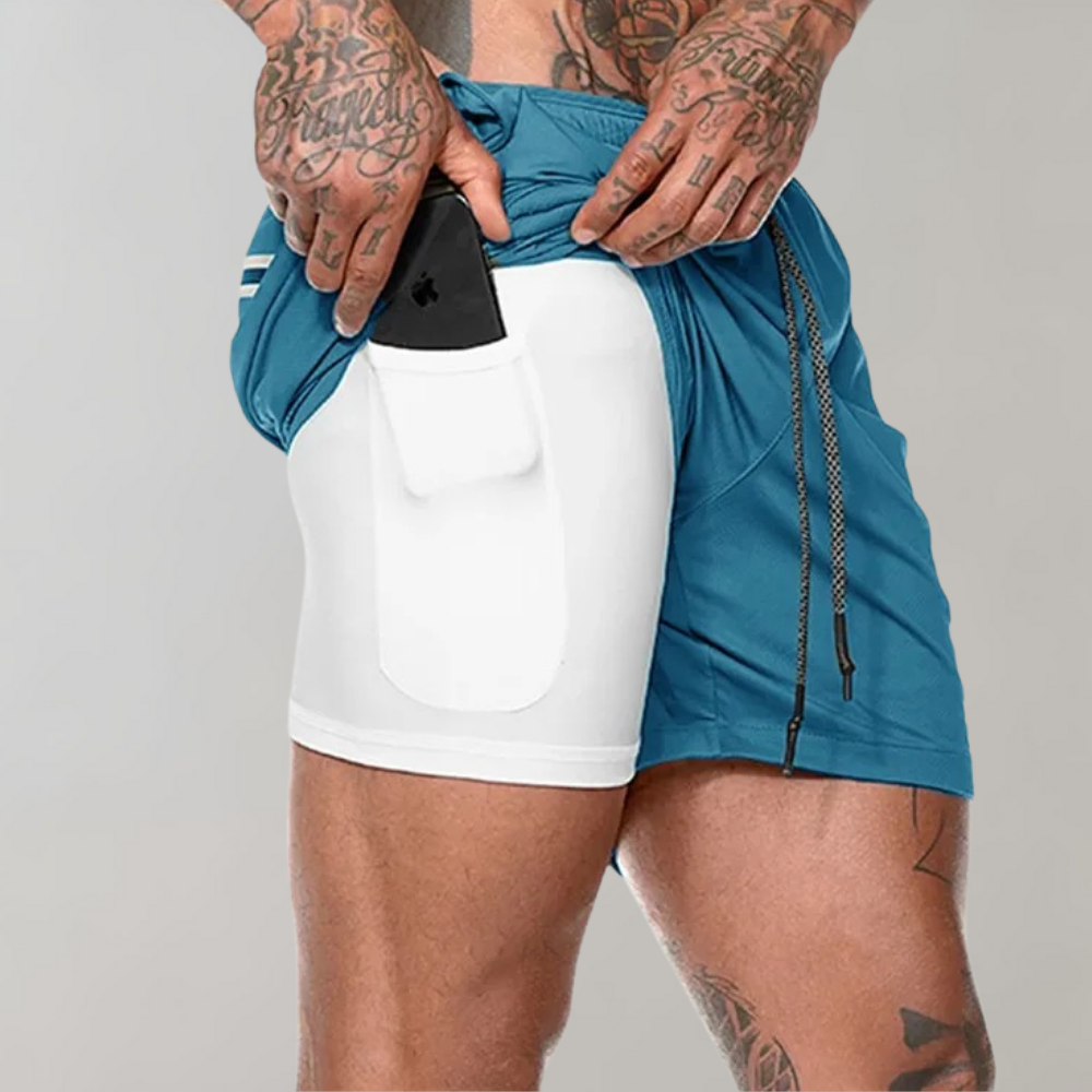 Heren 2-in-1 Fitnessshort Casual 8