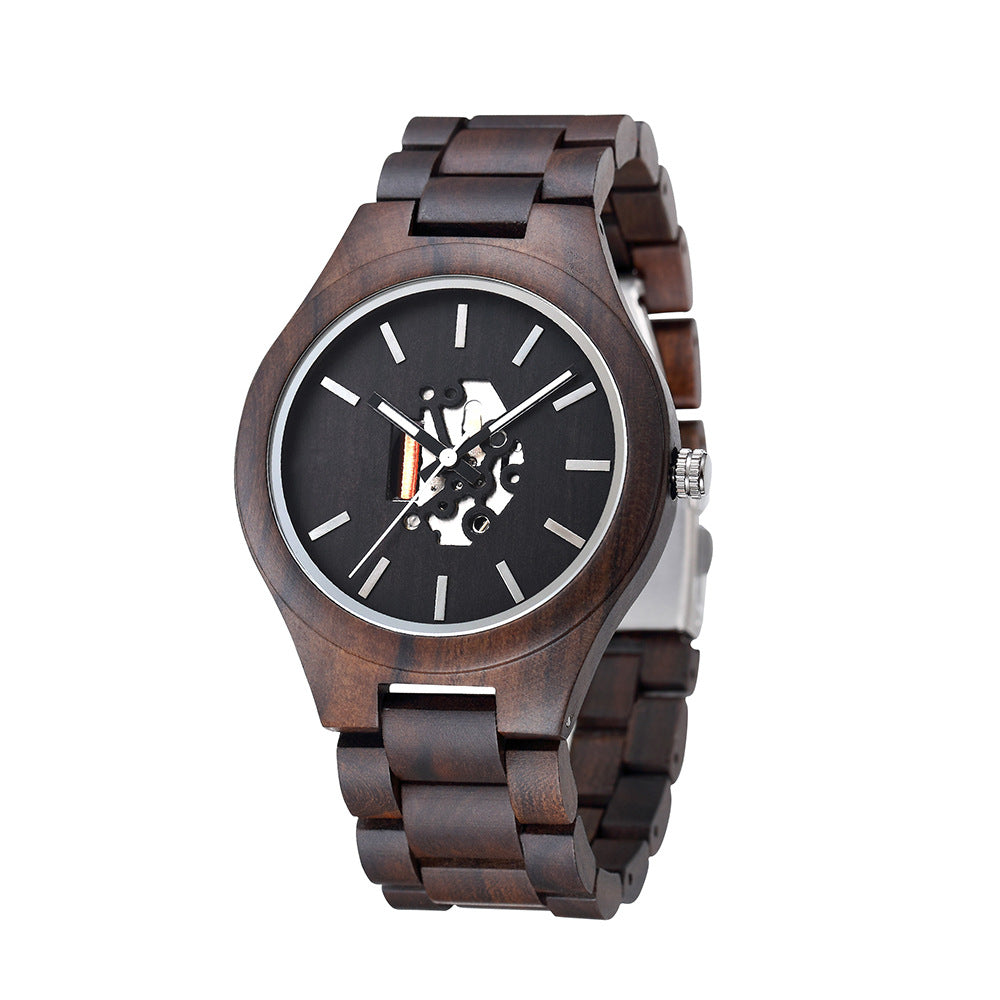 Heren Analoog Horloge met Houten Accenten 10