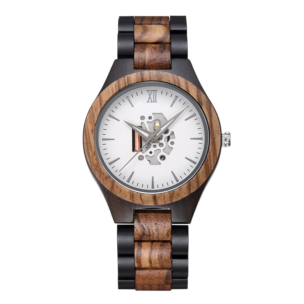 Heren Analoog Horloge met Houten Accenten 11
