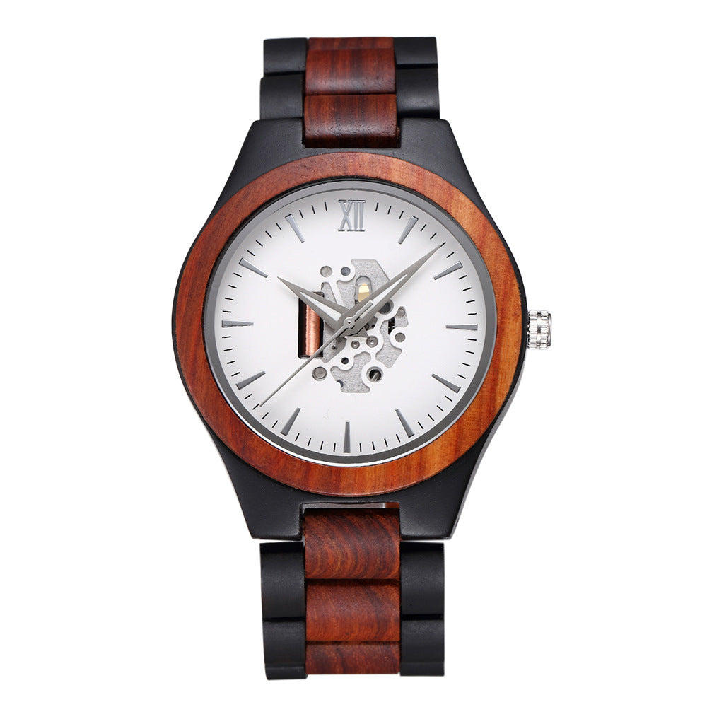 Heren Analoog Horloge met Houten Accenten 5