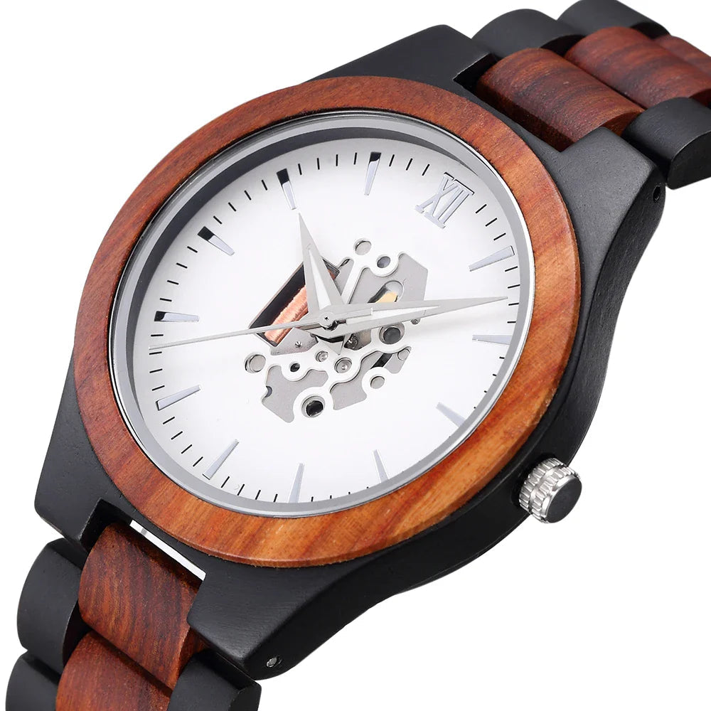 Heren Analoog Horloge met Houten Accenten 6