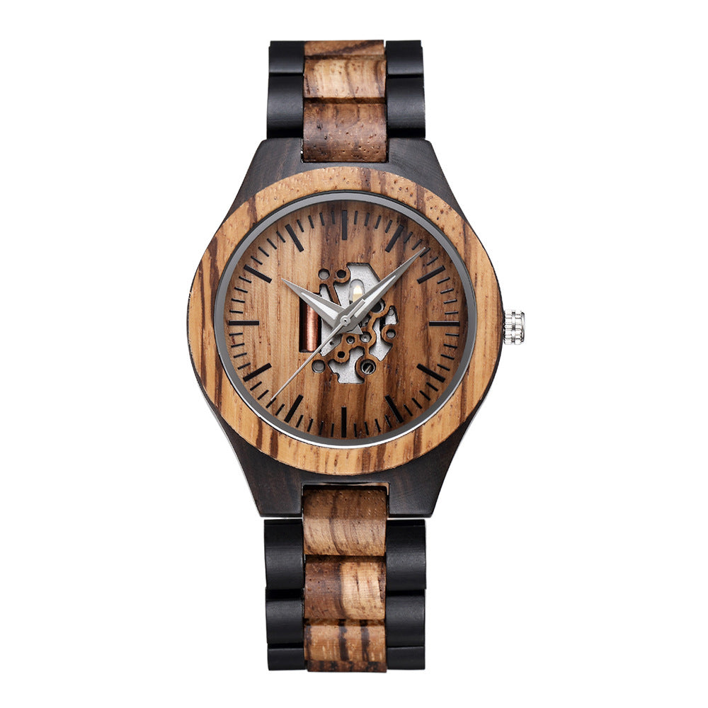 Heren Analoog Horloge met Houten Accenten 9