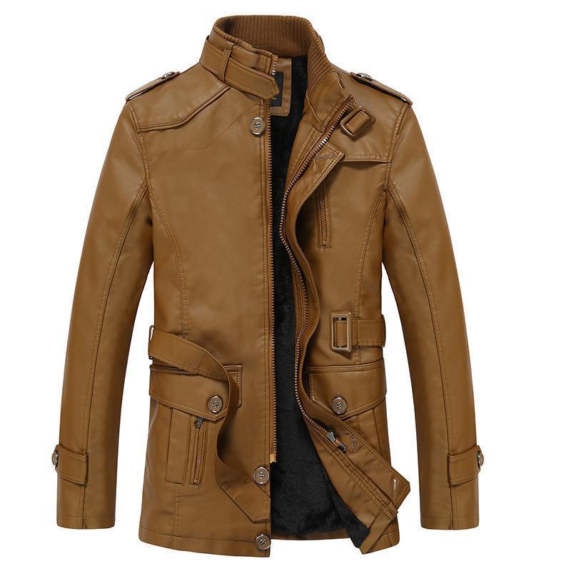Heren Bikerjack met Hoge Kraag en Ritssluiting 2