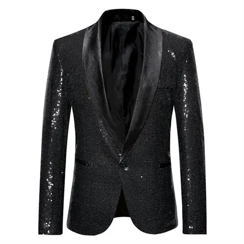 Heren Blazer met Glanzende Squin-Glitter 0