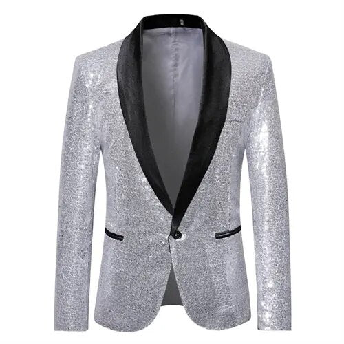 Heren Blazer met Glanzende Squin-Glitter 6