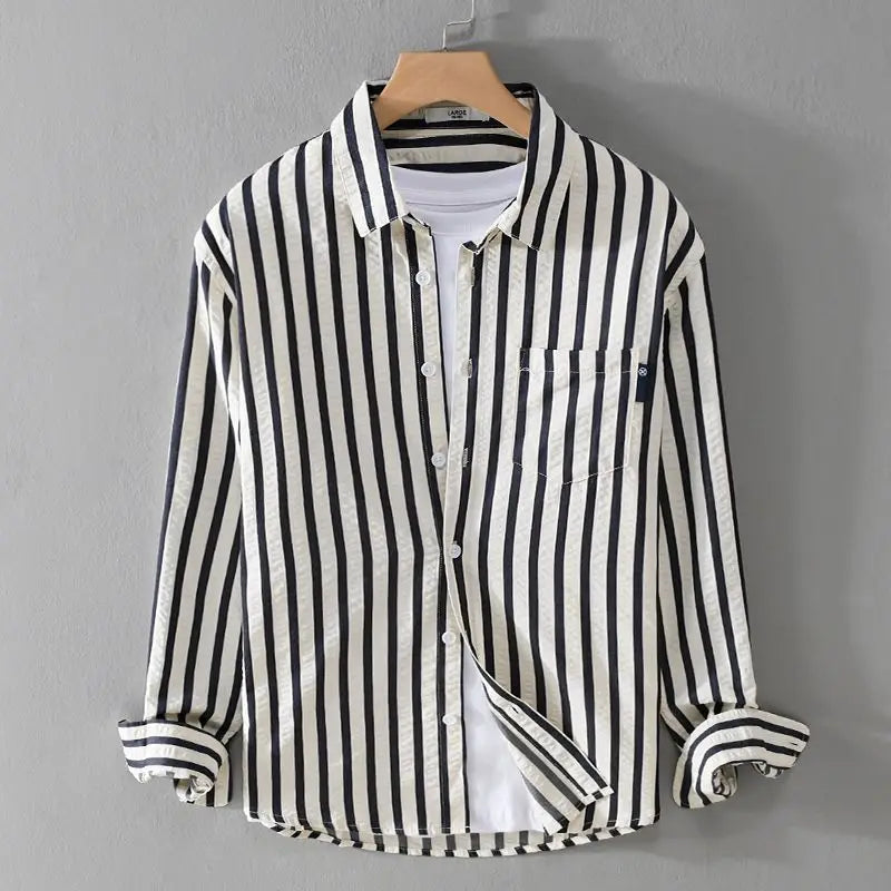 Heren Blouse Gestreept Casual Stijl 5