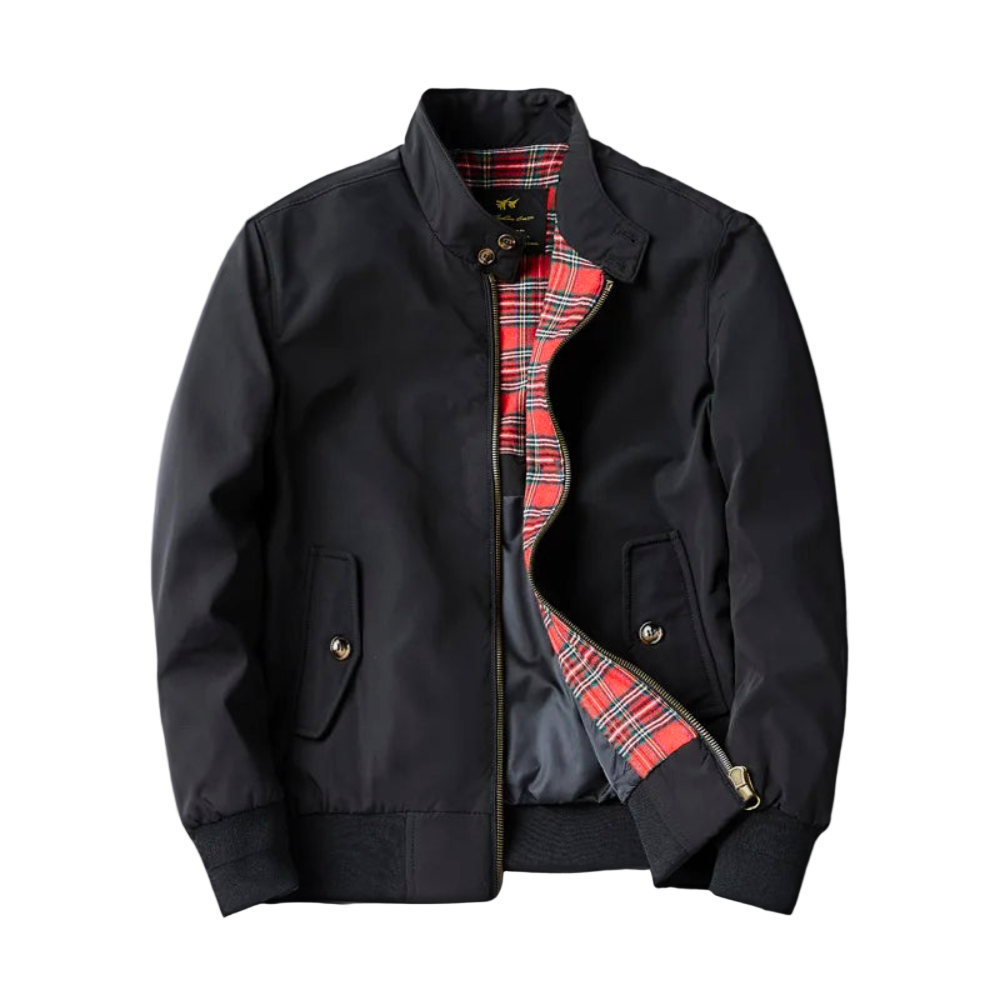 Heren Bomberjack Met Geruite Voering Modern Design 0
