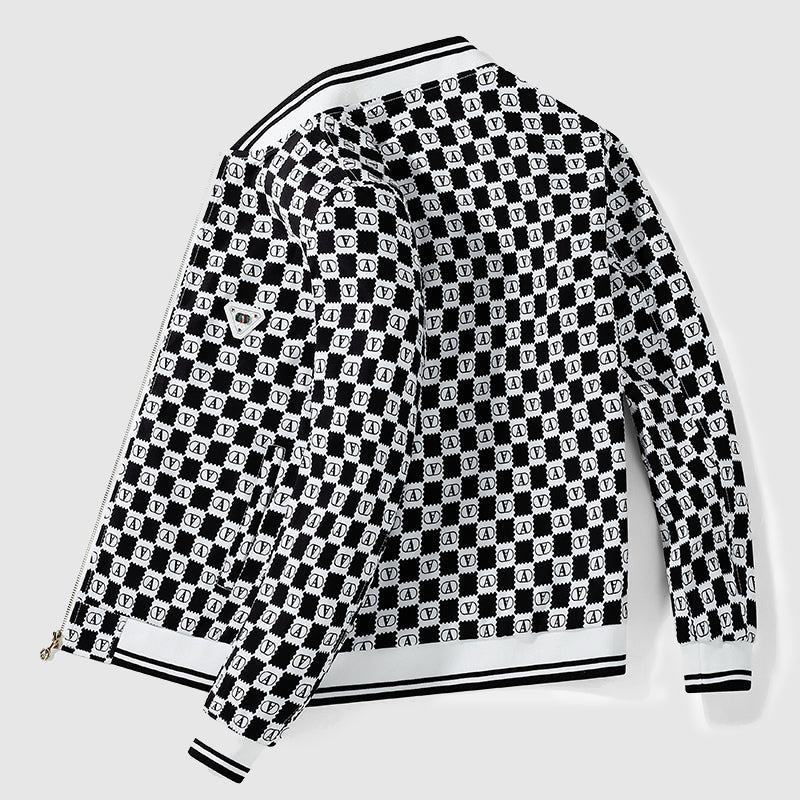 Heren Bomberjack Retro Checkerboard Stijl 2