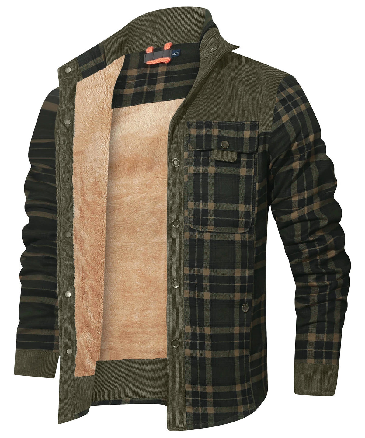 Heren Bomberjack Winter Winddicht Casual Geruit Sherpa Gevoerd Flanel 10