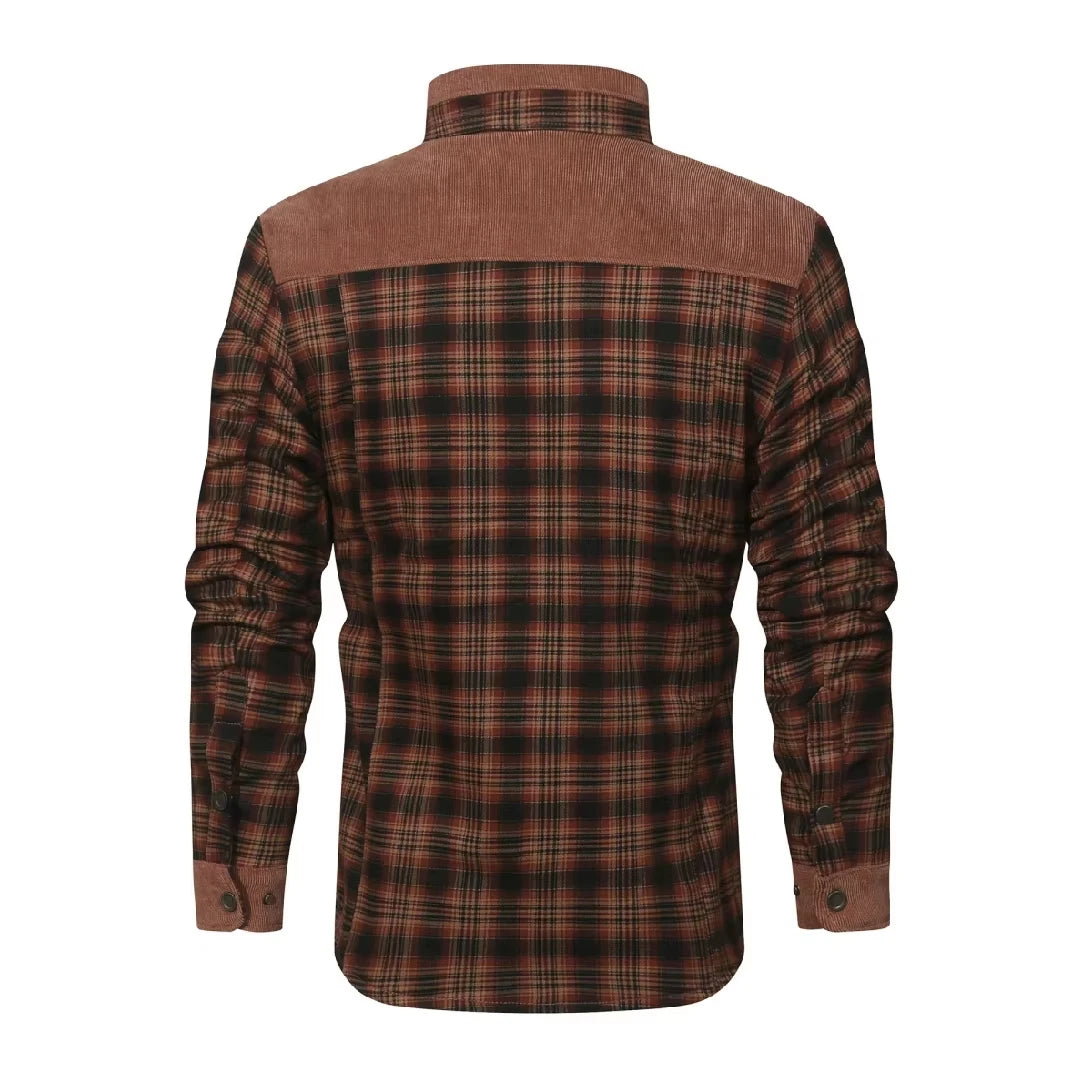 Heren Bomberjack Winter Winddicht Casual Geruit Sherpa Gevoerd Flanel 1
