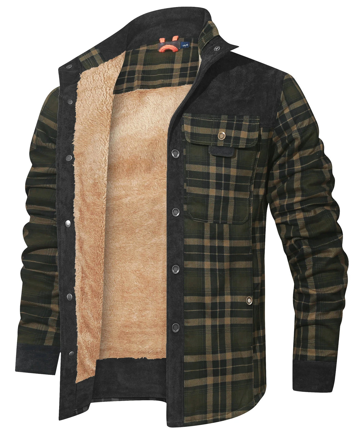 Heren Bomberjack Winter Winddicht Casual Geruit Sherpa Gevoerd Flanel 6
