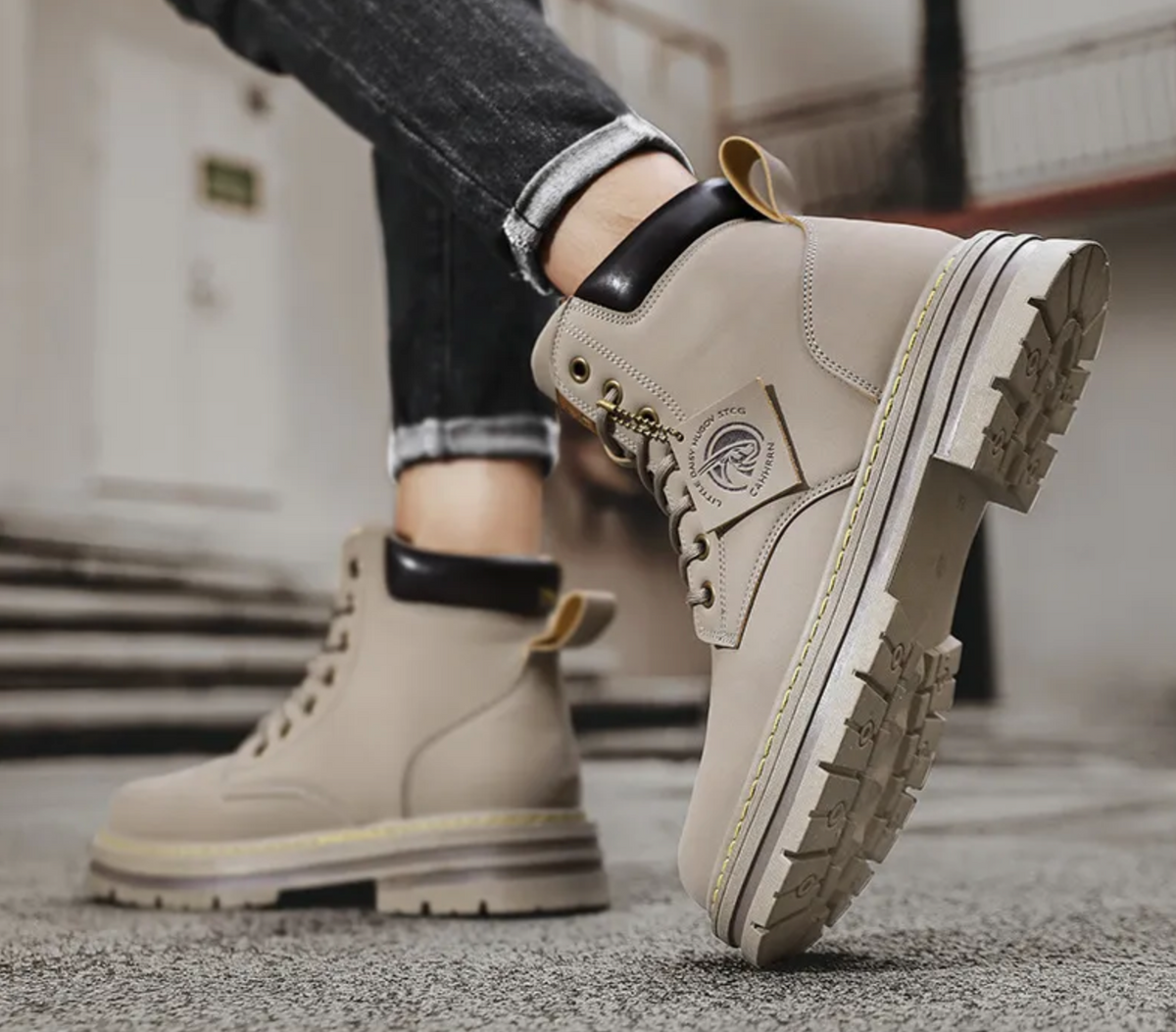 Heren Boots Patchworkontwerp Leren 3