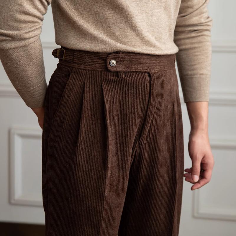 Heren Broek Retro Rechte Snit Stijlvol met Elastische Taille 11