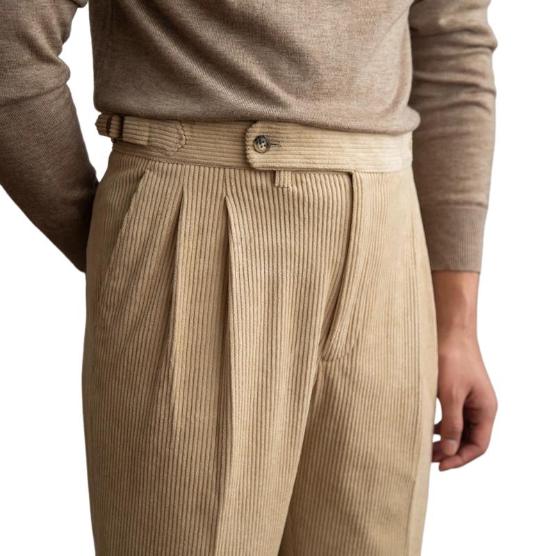 Heren Broek Retro Rechte Snit Stijlvol met Elastische Taille 1