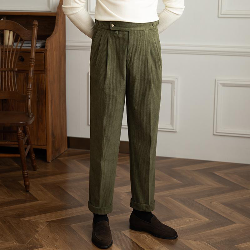 Heren Broek Retro Rechte Snit Stijlvol met Elastische Taille 5