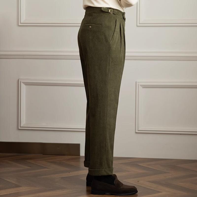 Heren Broek Retro Rechte Snit Stijlvol met Elastische Taille 6
