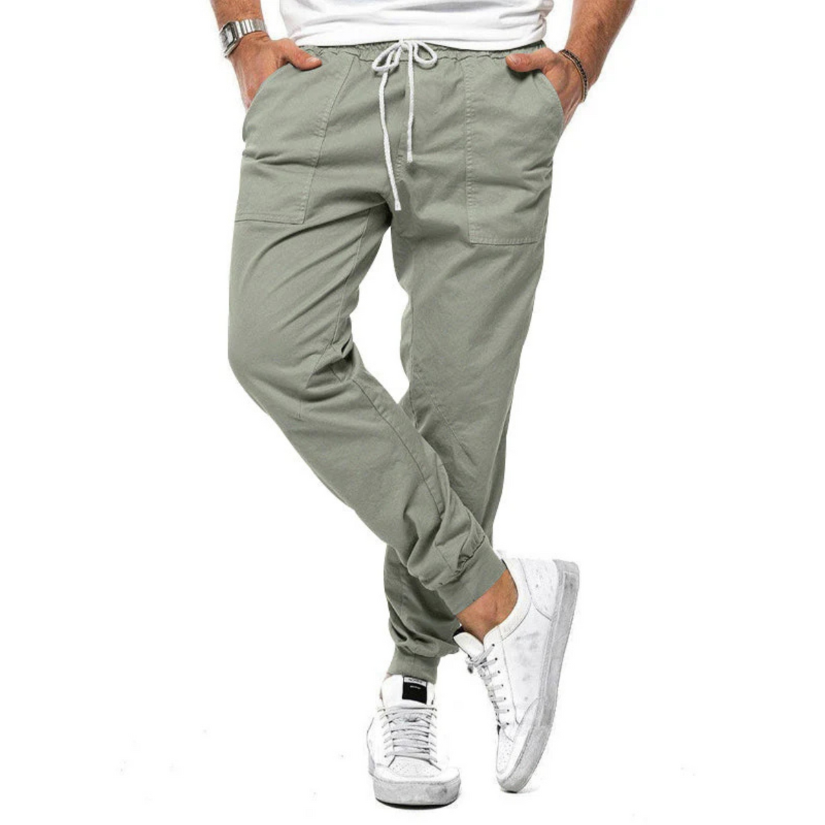 Heren Broeken Casual Met Elastiek En Stretch Pasvorm 0