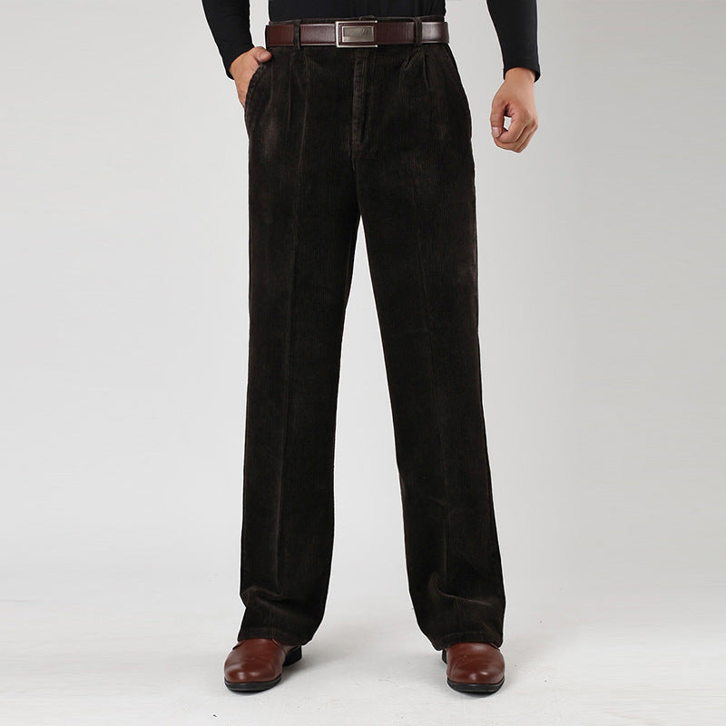 Heren Broeken Geplooid Hoge Taille Casual Stijl 1