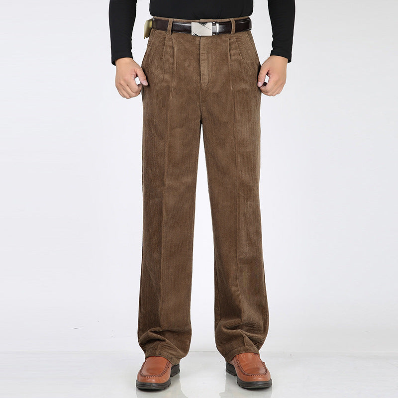 Heren Broeken Geplooid Hoge Taille Casual Stijl 3
