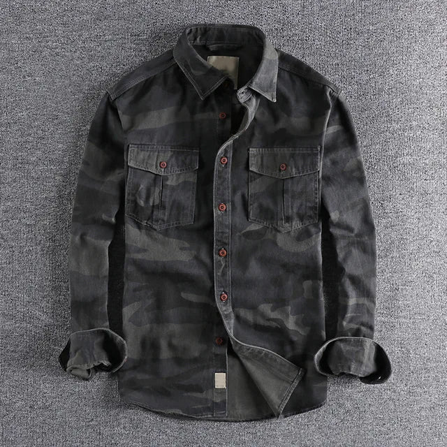 Heren Camo Shirt Met Borstzakken 2