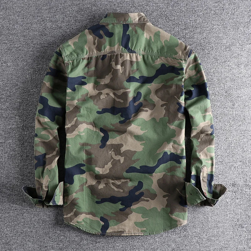 Heren Camo Shirt Met Borstzakken 5